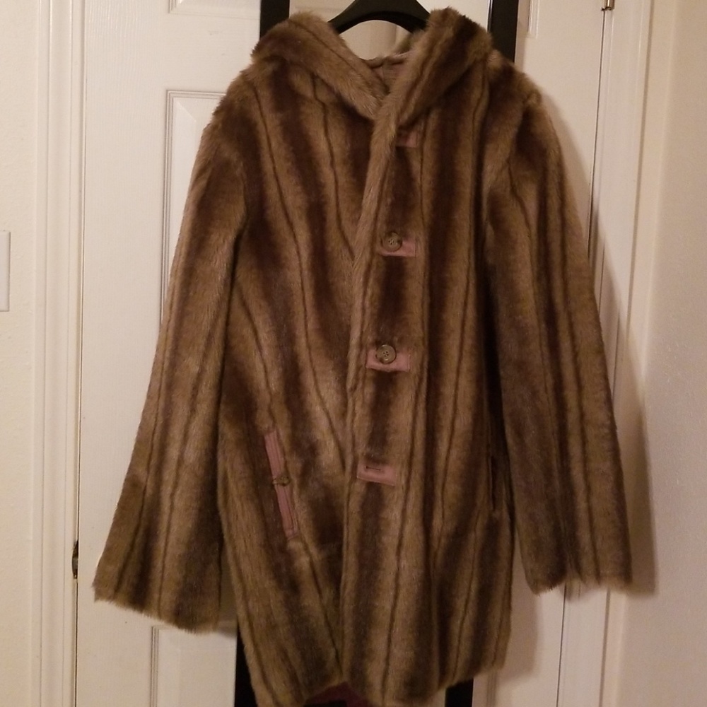 Dennis Basso reversible faux mink and shearling co